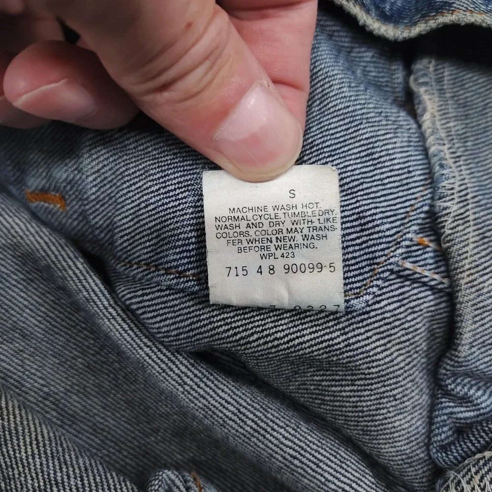 Vintage Levi's Denim Trucker Jacket Mens Large Stonewash Made in USA 90s 71548 - Picture 10 of 16